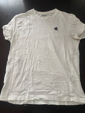 Express White Short Sleeve Crewneck Tee with Navy Logo